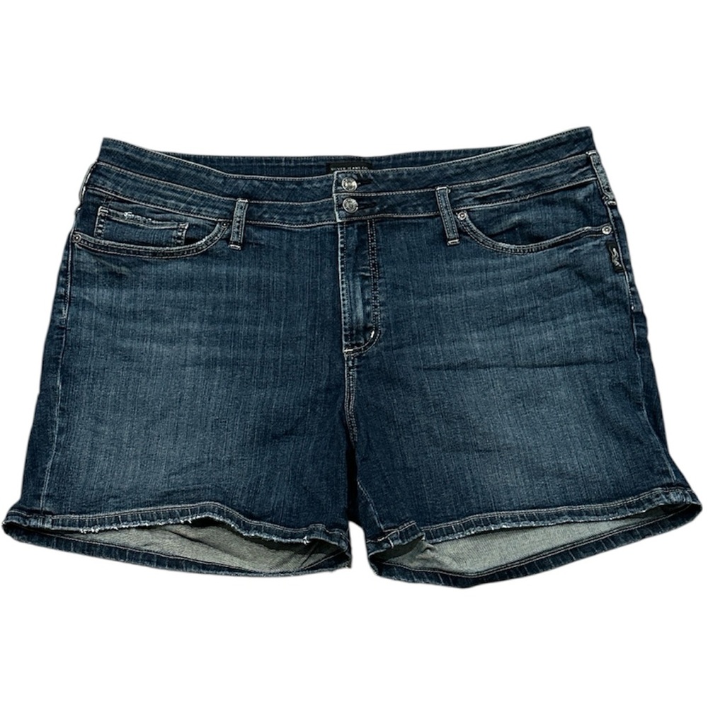 Silver Jeans Suki Shorts Cotton Dark Wash Stretch Denim Shorts Women’s Plus 22